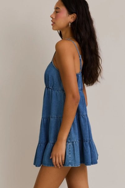Flirt Factor Denim Dress - Golden Hour BoutiqueMini Dresses