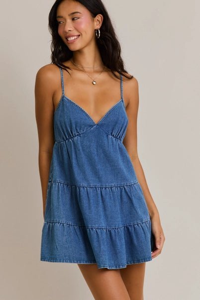 Flirt Factor Denim Dress - Golden Hour BoutiqueMini Dresses