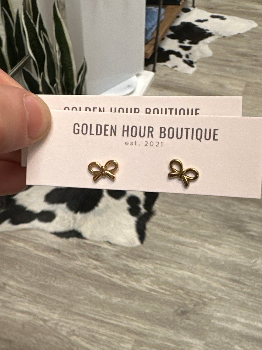 Graceful Bow Stud Earrings - Golden Hour BoutiqueEarrings