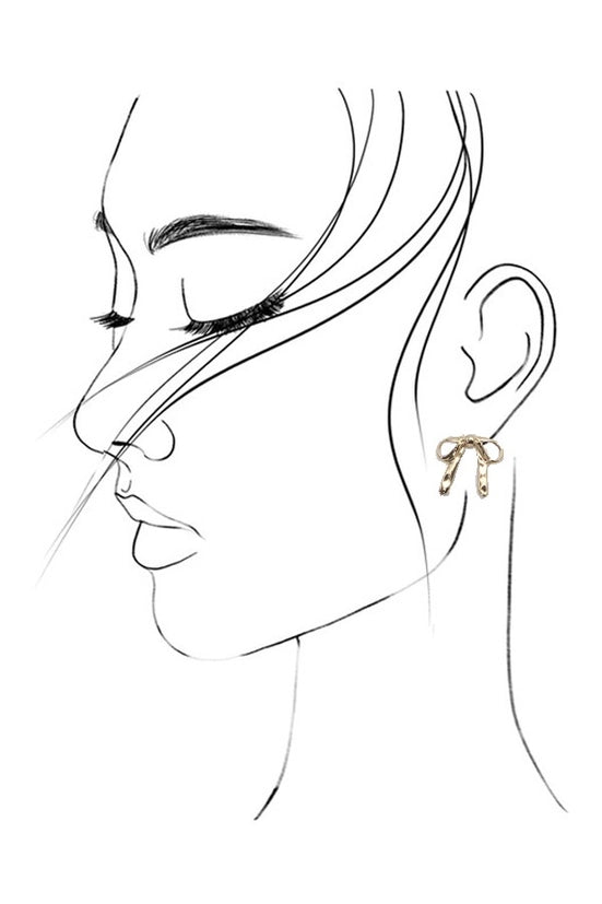 Hammered Bow Stud Earrings - Golden Hour BoutiqueEarrings