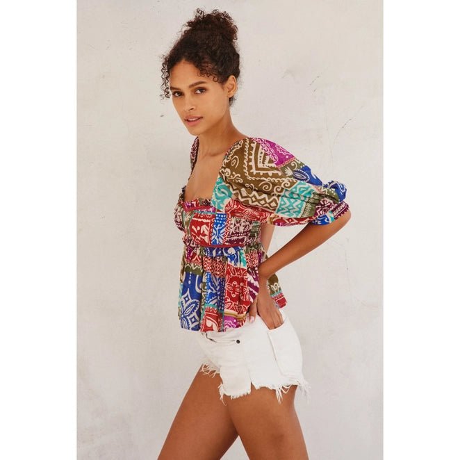 Hide Tide Babydoll Puff Sleeve Top - Golden Hour BoutiqueBlouses