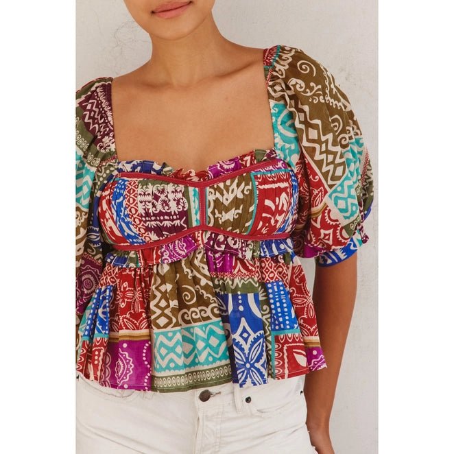 Hide Tide Babydoll Puff Sleeve Top - Golden Hour BoutiqueBlouses