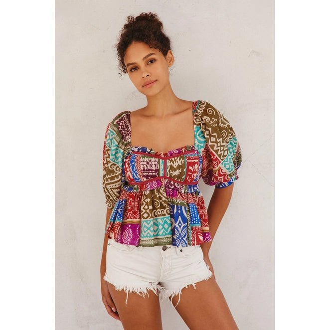 Hide Tide Babydoll Puff Sleeve Top - Golden Hour BoutiqueBlouses