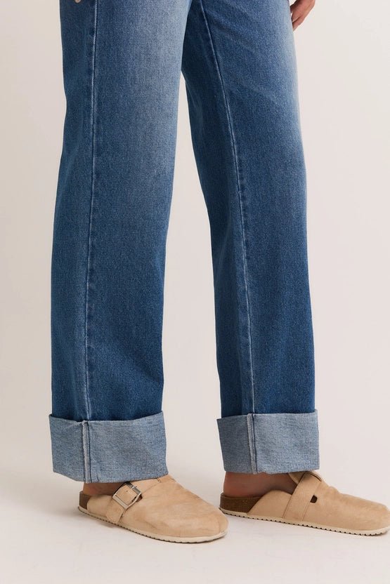 High Waist Cuffed Denim Jeans - Golden Hour BoutiqueJeans