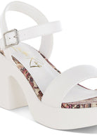 Kolata Faux Leather Pin Buckle Platform Heels - Golden Hour Boutique