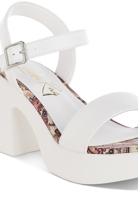 Kolata Faux Leather Pin Buckle Platform Heels - Golden Hour Boutique