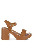 Kolata Faux Leather Pin Buckle Platform Heels - Golden Hour Boutique