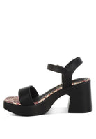 Kolata Faux Leather Pin Buckle Platform Heels - Golden Hour Boutique