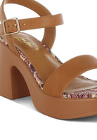 Kolata Faux Leather Pin Buckle Platform Heels - Golden Hour Boutique