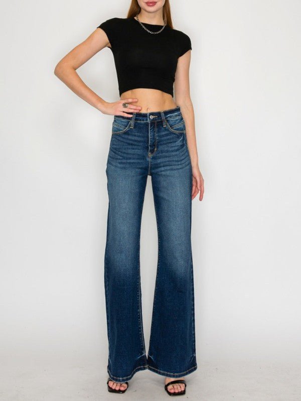 Leilani Tummy Control High Rise Holly Flare Jeans - Golden Hour Boutique