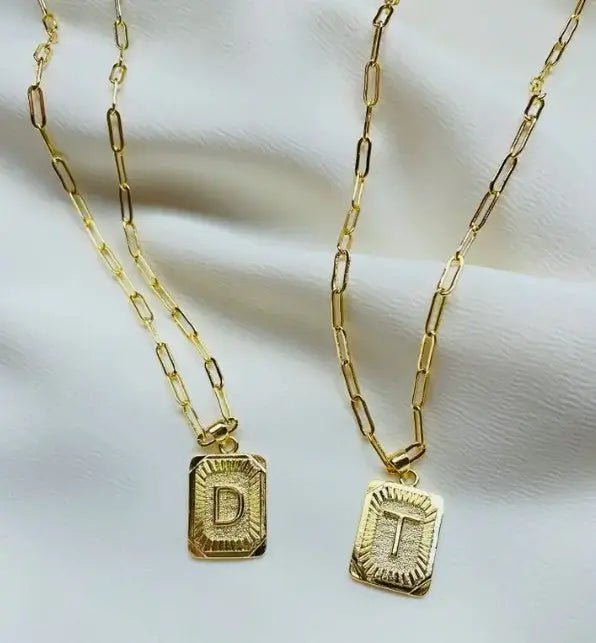 Lucy Letter Plate Necklace - Golden Hour BoutiqueNecklaces