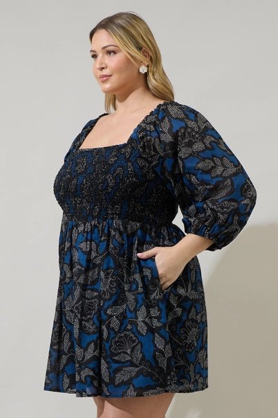 Midnight Garden Smocked Mini Dress - Golden Hour BoutiqueMini Dresses