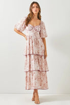 Miss Elegance Floral Tiered Maxi Dress - Golden Hour Boutiquemaxi dresses