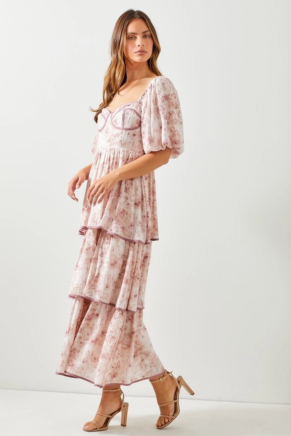 Miss Elegance Floral Tiered Maxi Dress - Golden Hour Boutiquemaxi dresses