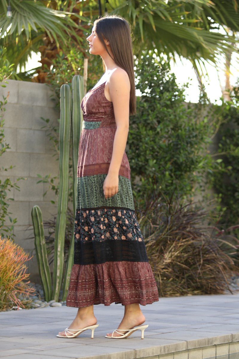 Mixed Feelings Patchwork Maxi Dress - Golden Hour Boutiquemaxi dresses