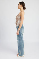 Mocha Swirl Surplice Tank Top - Golden Hour Boutique