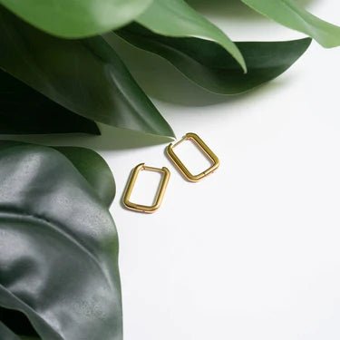 Modern Rectangle Huggie Earrings - Golden Hour BoutiqueEarrings