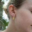 Modern Rectangle Huggie Earrings - Golden Hour BoutiqueEarrings