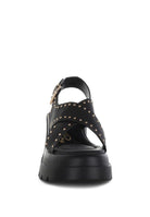 Nambo Stud Embellished Block Heel Sandals - Golden Hour Boutique