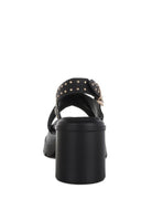 Nambo Stud Embellished Block Heel Sandals - Golden Hour Boutique