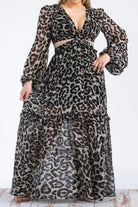 No Plans Leopard Cut Out Maxi Dress - Golden Hour Boutiquemaxi dresses