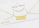 Old English Birth Year Gold Necklace - Golden Hour BoutiqueNecklaces