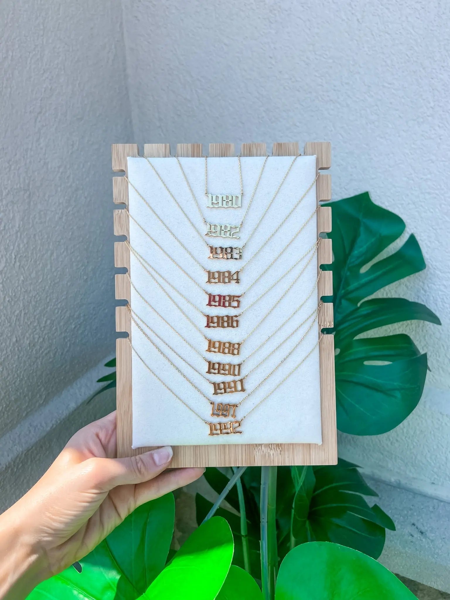 Old English Birth Year Gold Necklace - Golden Hour BoutiqueNecklaces