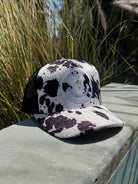 Pasture Cowhide Black + White Happy Caps Trucker - Golden Hour BoutiqueTrucker Hat