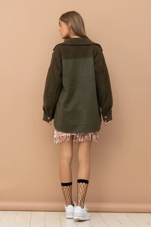 Perfect Mix Suede Teddy Shacket - Golden Hour BoutiqueShacket