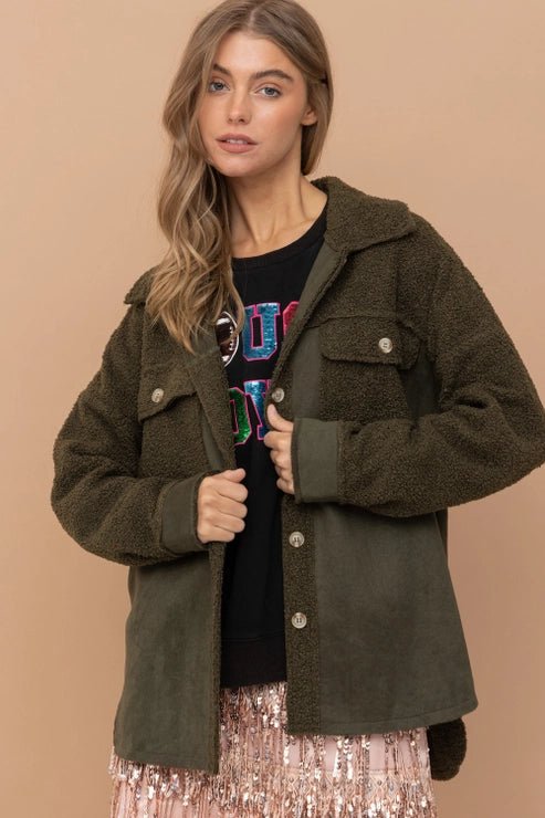 Perfect Mix Suede Teddy Shacket - Golden Hour BoutiqueShacket