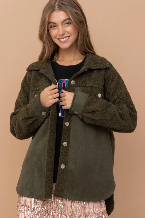 Perfect Mix Suede Teddy Shacket - Golden Hour BoutiqueShacket