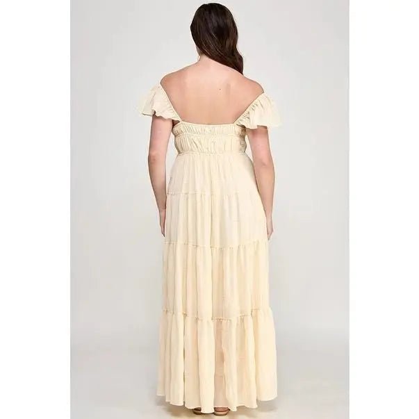 Pure Radiance Textured Maxi Dress - Golden Hour Boutiquemaxi dresses