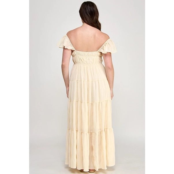 Pure Radiance Textured Maxi Dress - Golden Hour Boutiquemaxi dresses