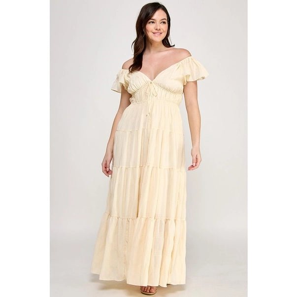 Pure Radiance Textured Maxi Dress - Golden Hour Boutiquemaxi dresses