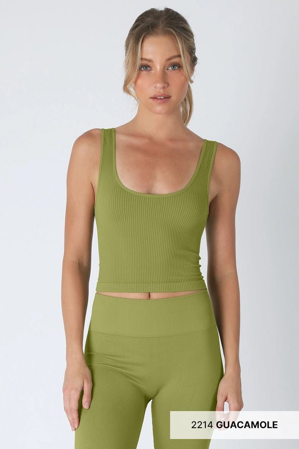 Reversible Ribbed Crop Tank Top - Golden Hour BoutiqueCrop Tops