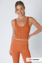 Reversible Ribbed Crop Tank Top - Golden Hour BoutiqueCrop Tops