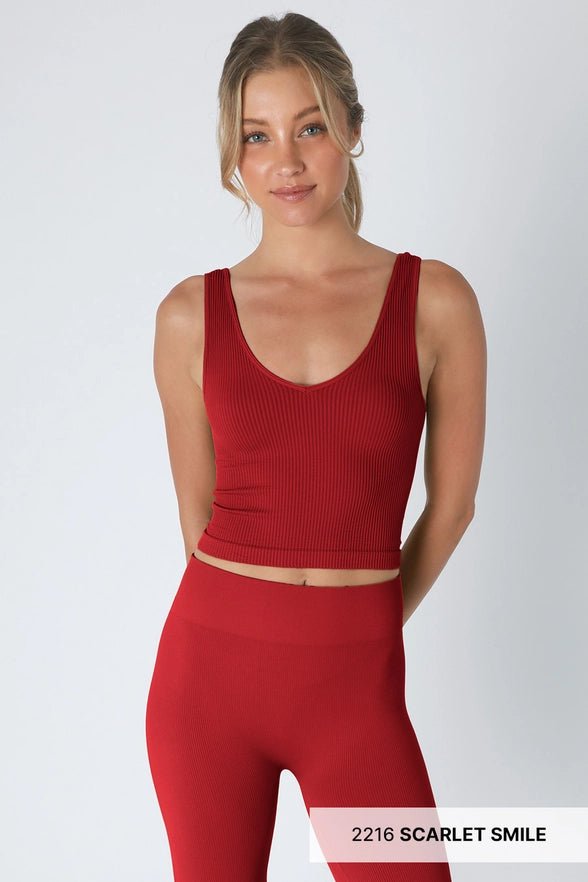 Reversible Ribbed Crop Tank Top - Golden Hour BoutiqueCrop Tops