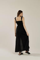 Ruffle straps Smocked top High Slit Dress - Golden Hour Boutique