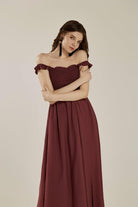 Ruffle straps Smocked top High Slit Dress - Golden Hour Boutique