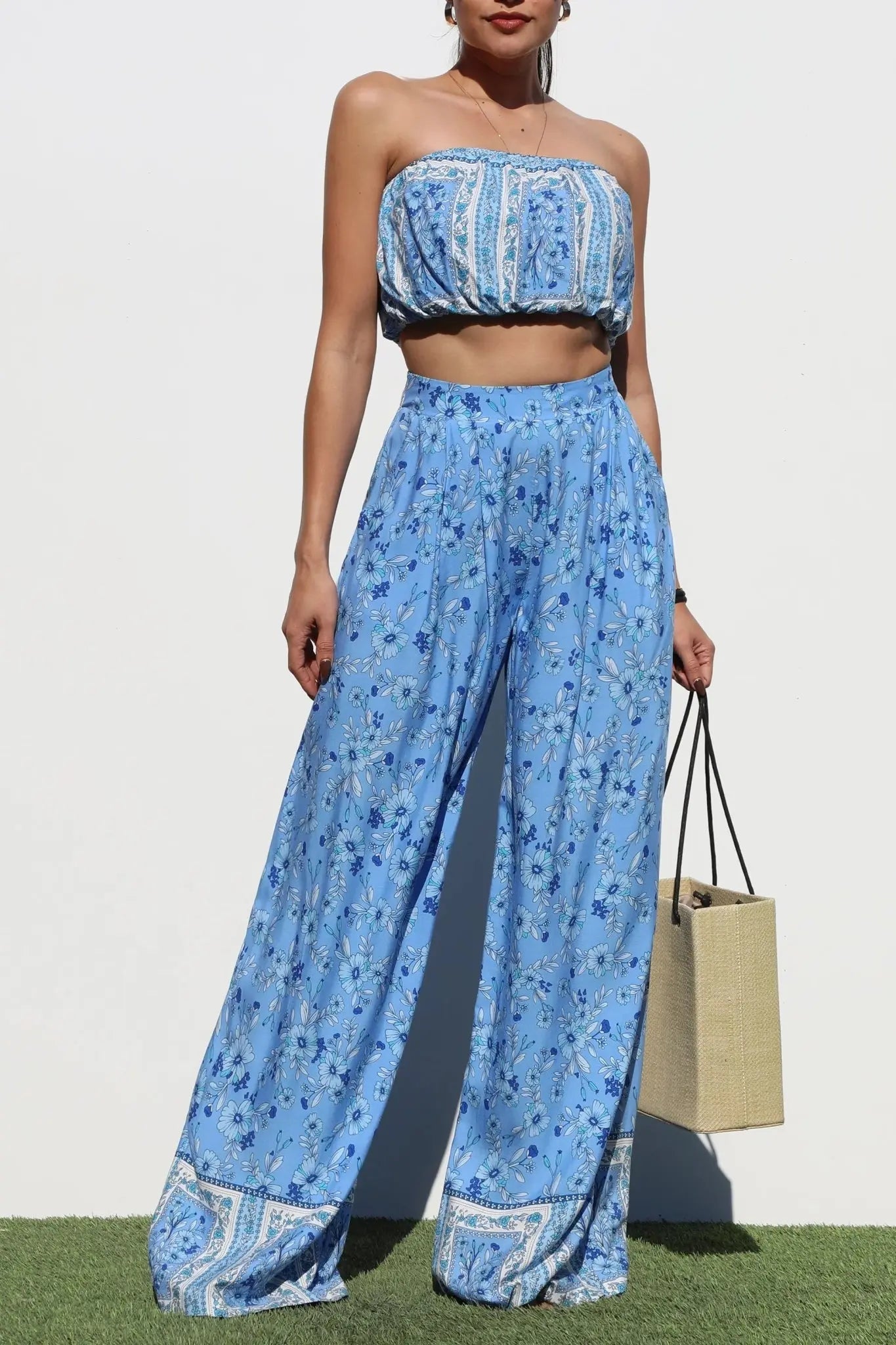 Seaside Petals Strapless Top - Golden Hour BoutiqueCrop Tops