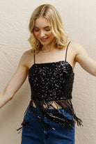 Sequin Sway Fringe Top - Golden Hour BoutiqueCrop Tops