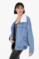 Sherpa Relaxed Denim Jacket - Golden Hour BoutiqueJackets