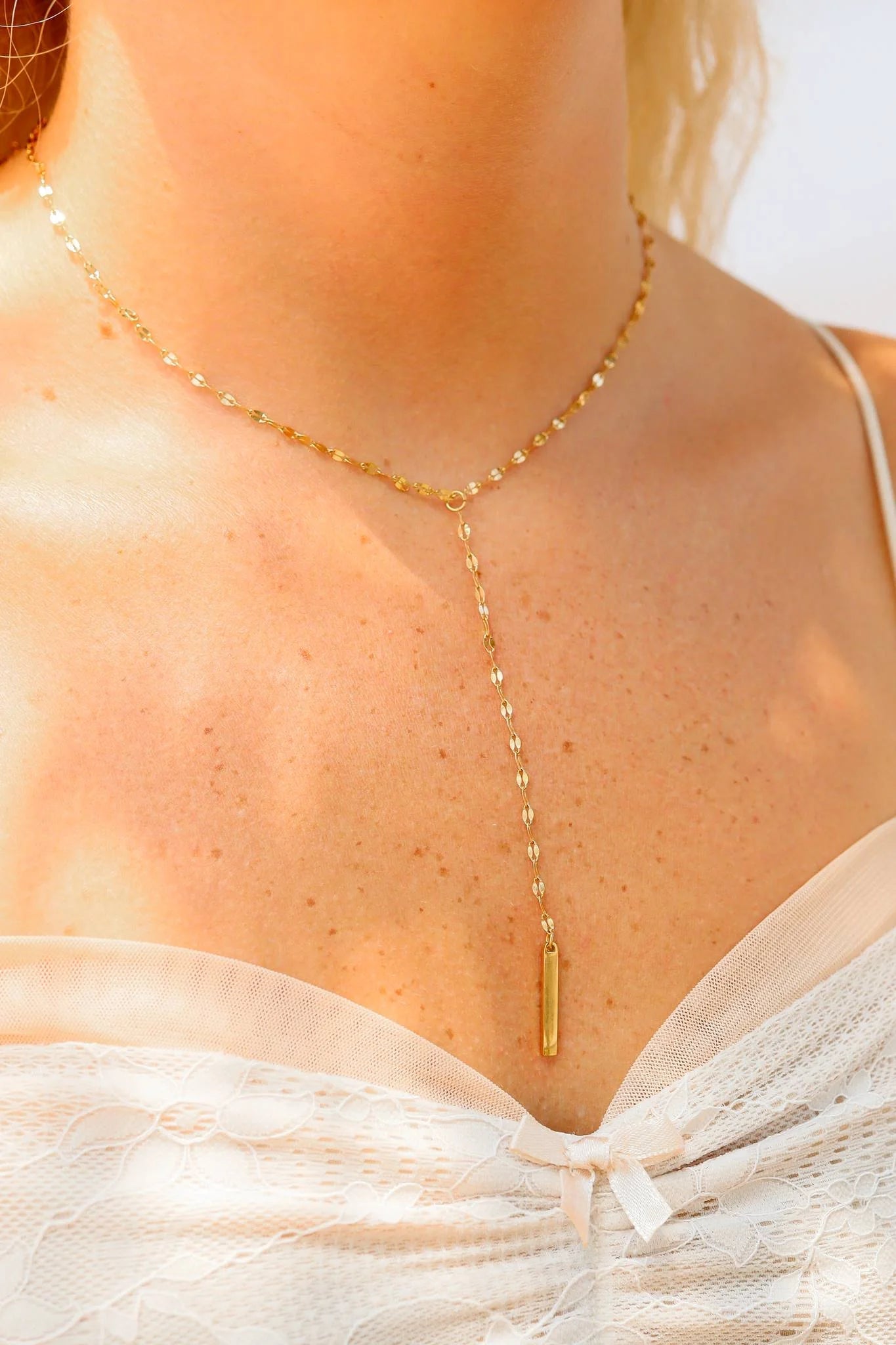 Shimmer Drop Necklace - Golden Hour BoutiqueNecklaces