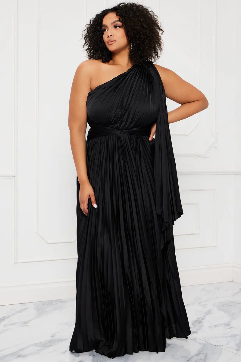 Silent Luxury Satin One Shoulder Maxi Dress - Golden Hour Boutiquemaxi dresses