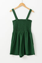 Solid Smocked Sleeveless Pocketed Romper - Golden Hour Boutique