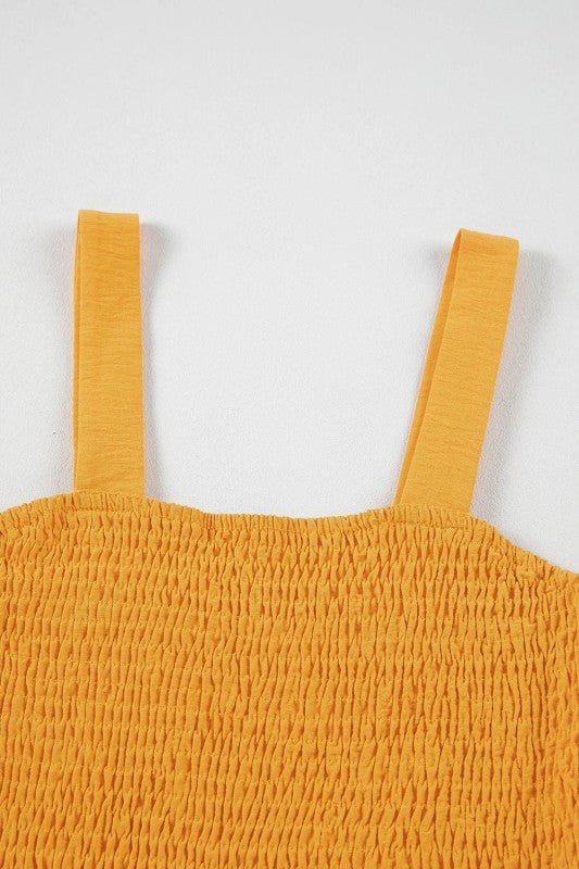 Solid Smocked Sleeveless Pocketed Romper - Golden Hour Boutique