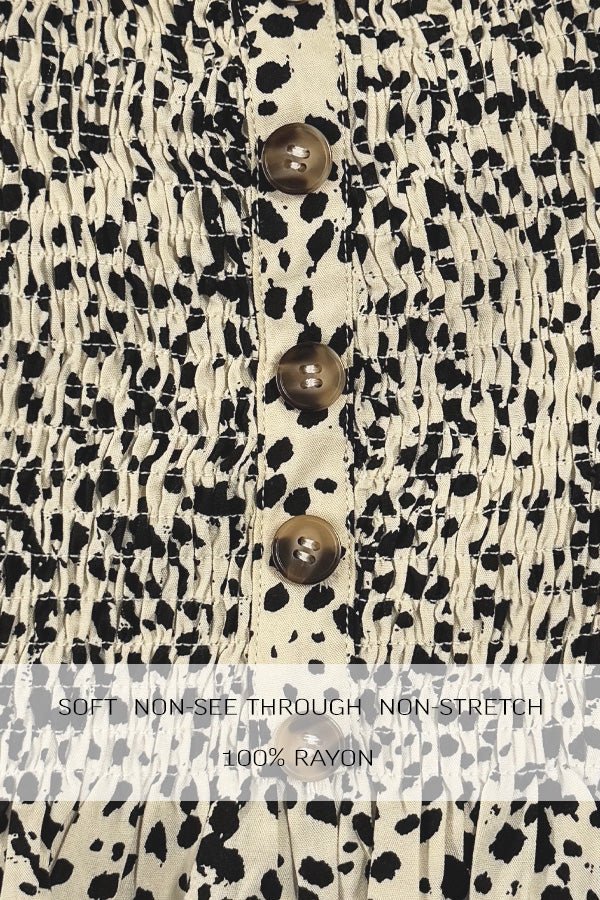 Spotted & Stunning Smocked Top - Golden Hour BoutiqueCrop Tops