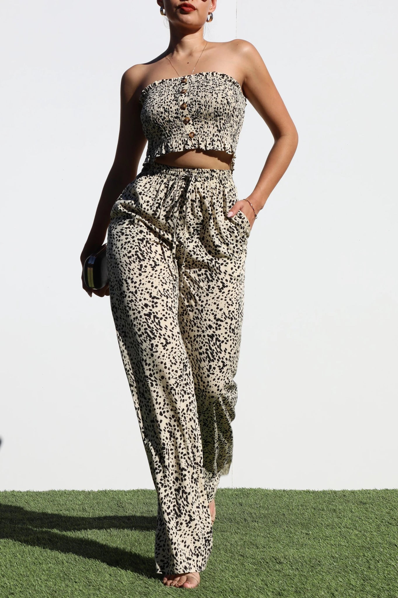 Spotted & Stunning Smocked Top - Golden Hour BoutiqueCrop Tops