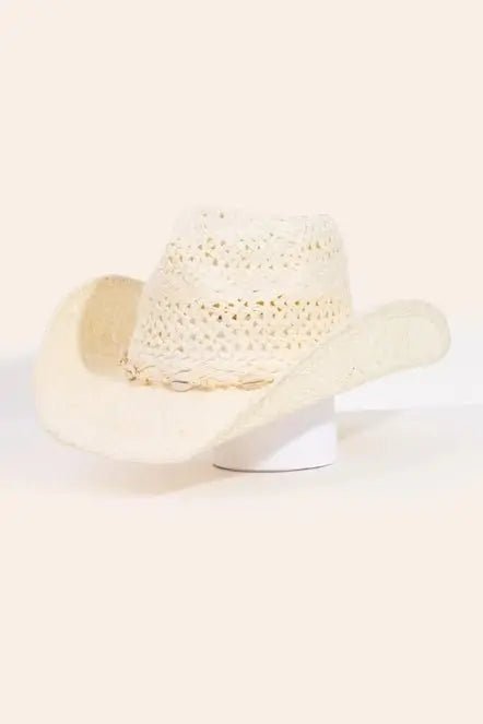 Straw Cowrie Shell Cowboy Hat - Golden Hour BoutiqueHats