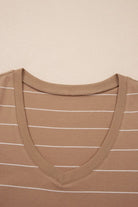 Stripe Short Sleeve Side Slit Maxi Dress - Golden Hour Boutique